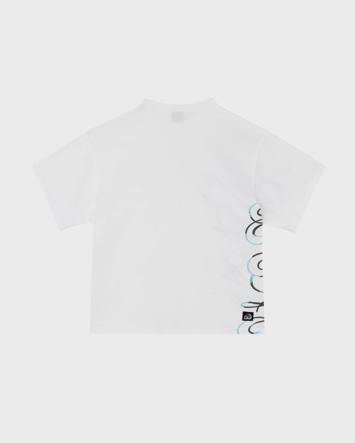 Boxy Tee Signature Print - Washed White