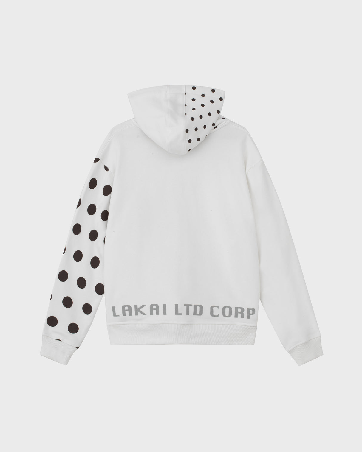Polka Zip Up Hoodie - White