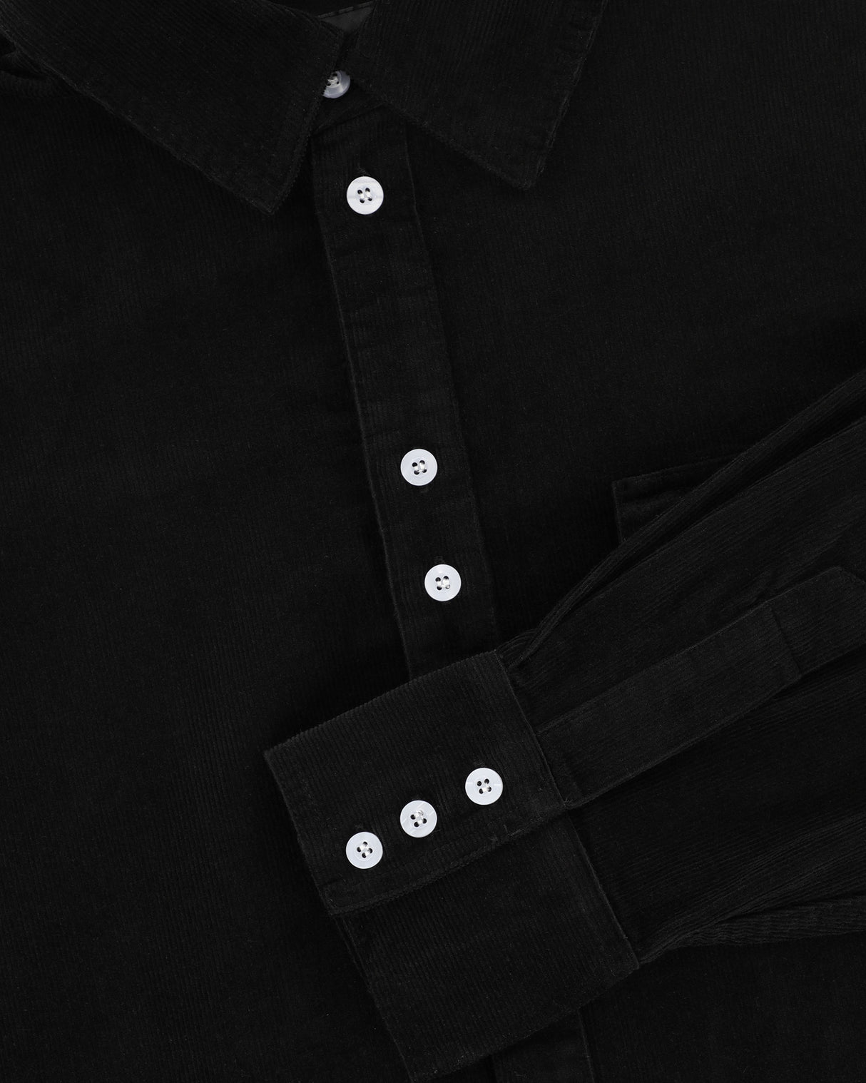 Stacked Placket Corduroy Button-up Longsleeve