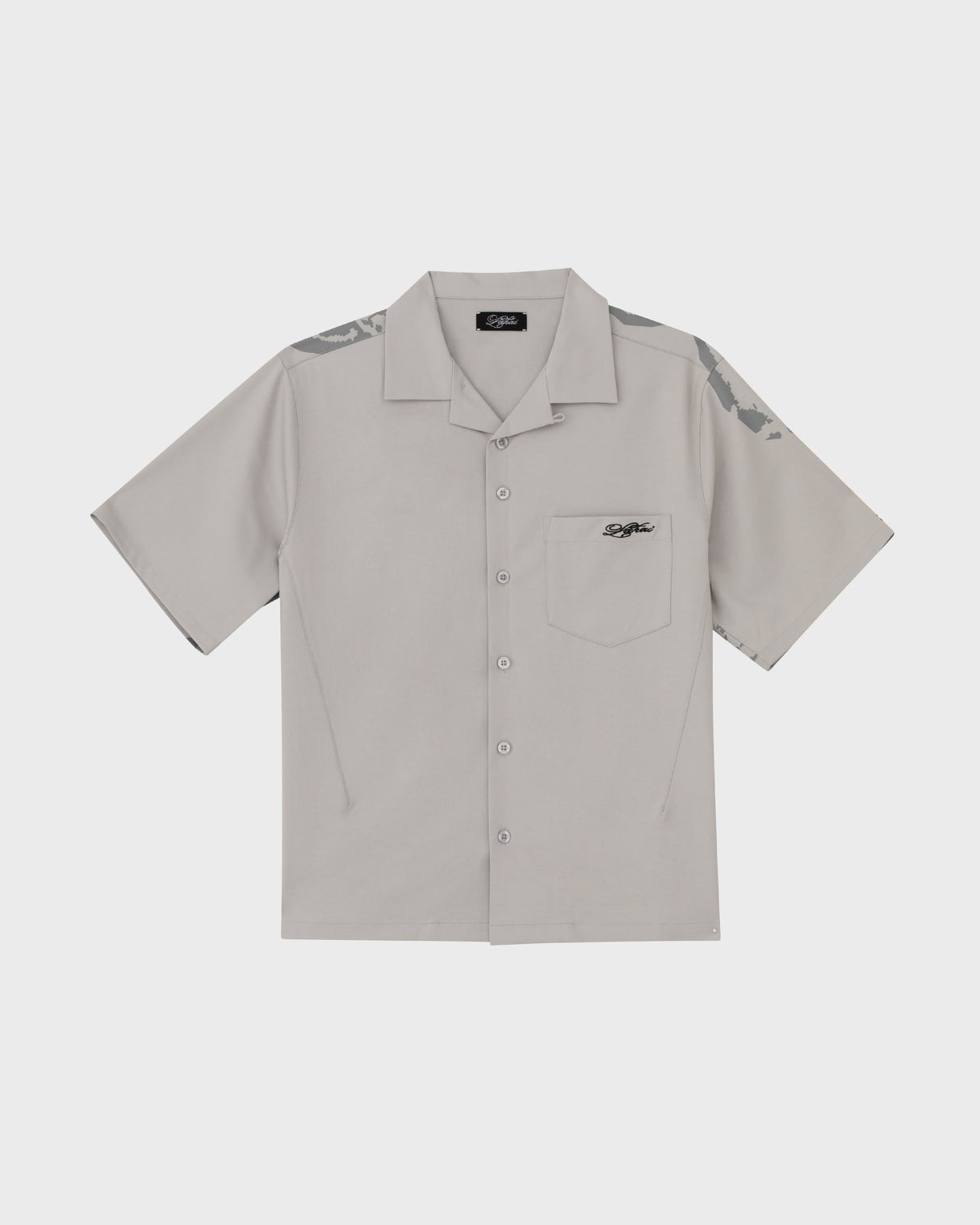 Camp Collar Button Up Shirt - Cool Grey