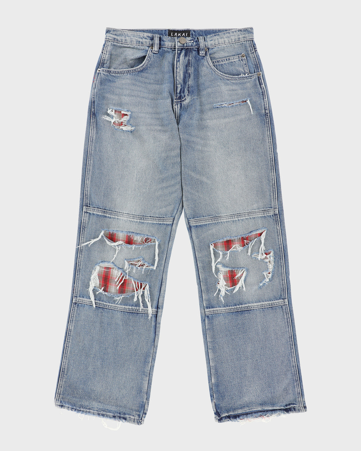 Distressed Double Knee Denims