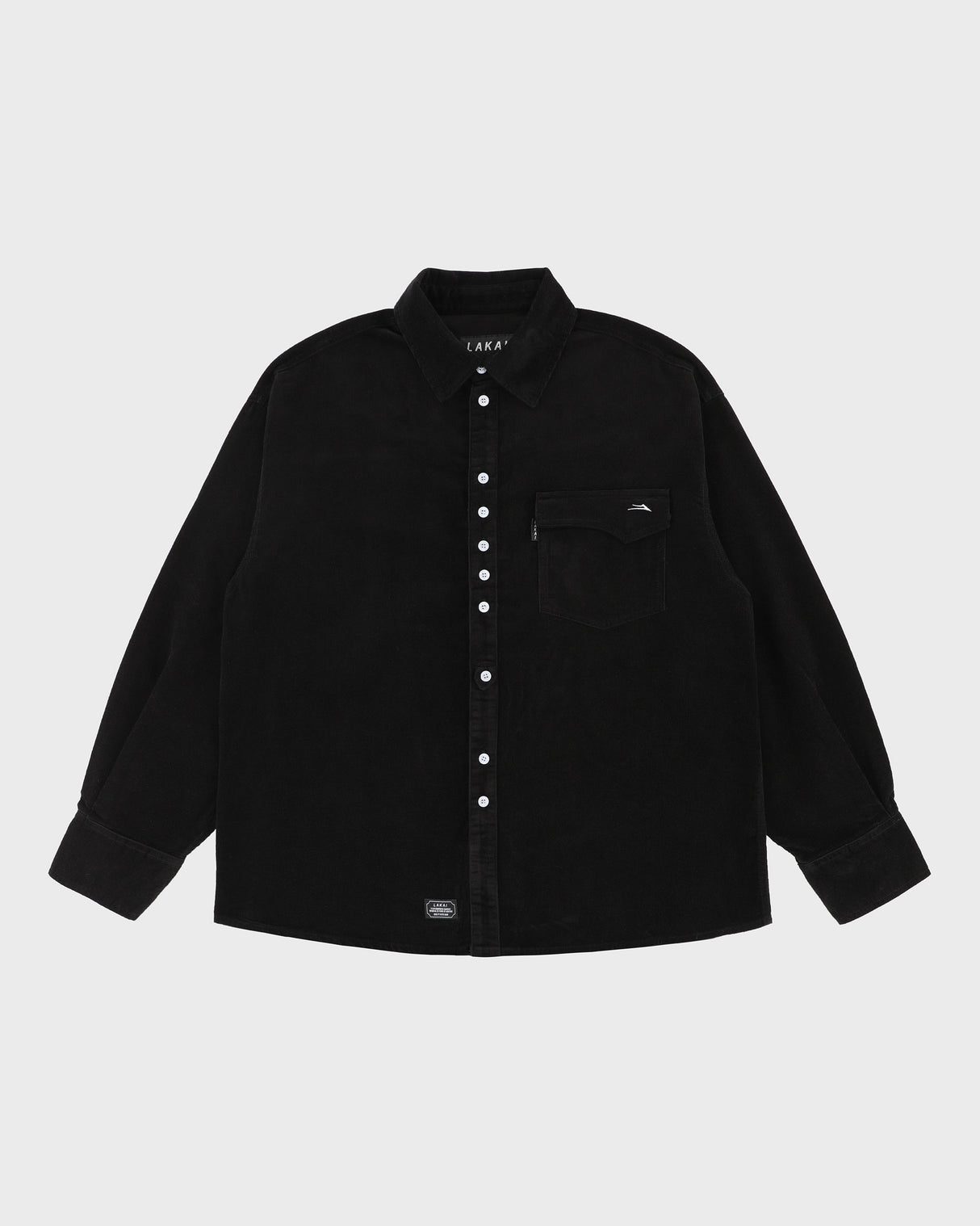 Stacked Placket Corduroy Button-up Longsleeve