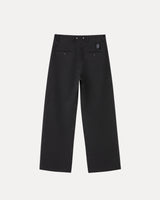 Wide Leg Trousers - Grey Pinstripe