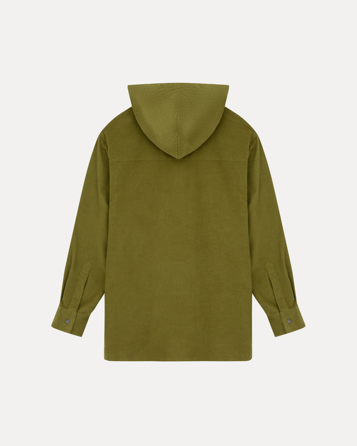 Hooded Corduroy Button Up Shirt - Cypress