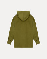 Hooded Corduroy Button Up Shirt - Cypress