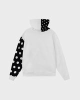 Polka Zip Up Hoodie - White/Black