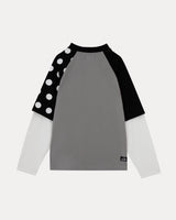 Double Layer Raglan Longsleeve - Black/Grey/White