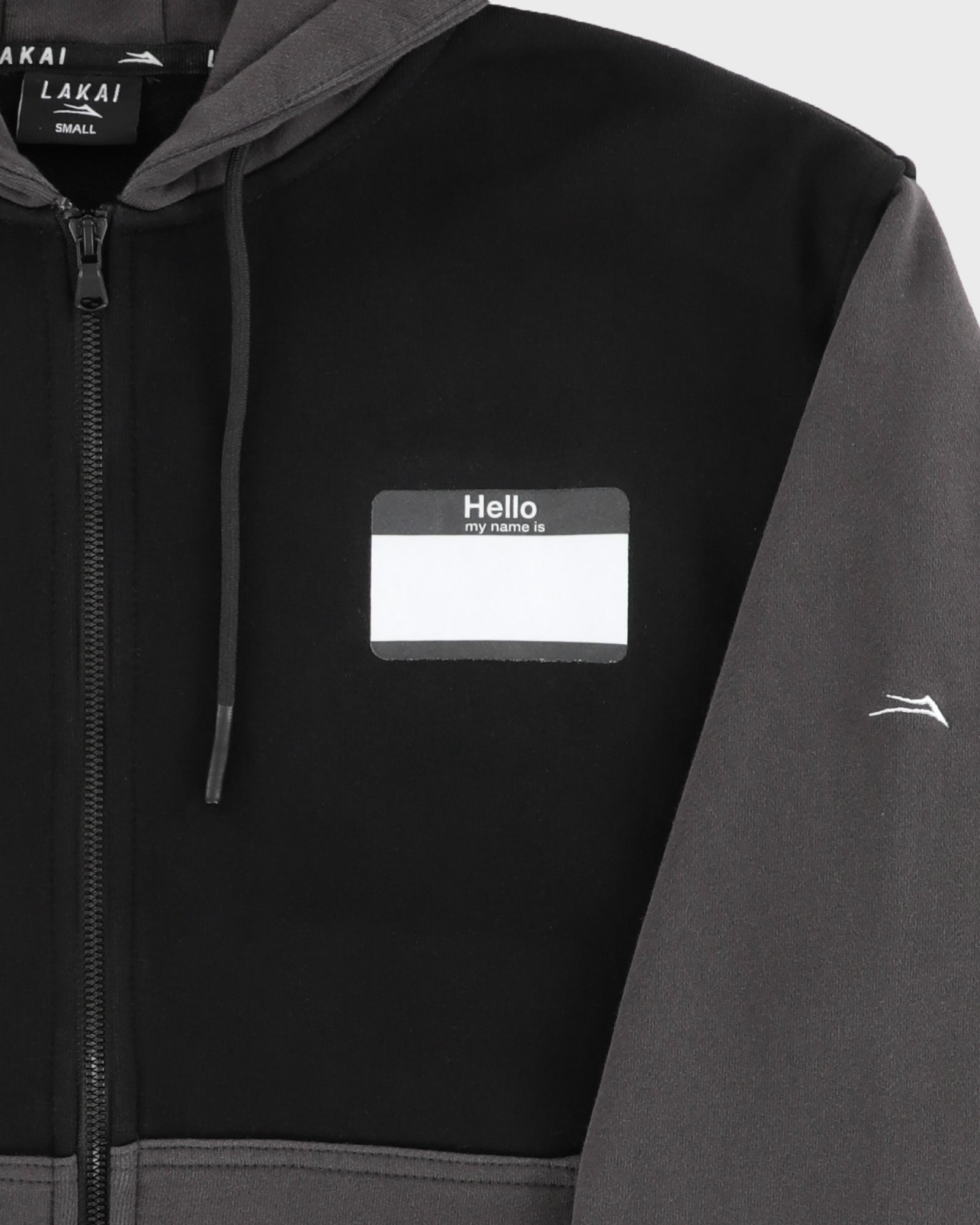 'Hello My Name Is' Zip Up Hoodie - Black