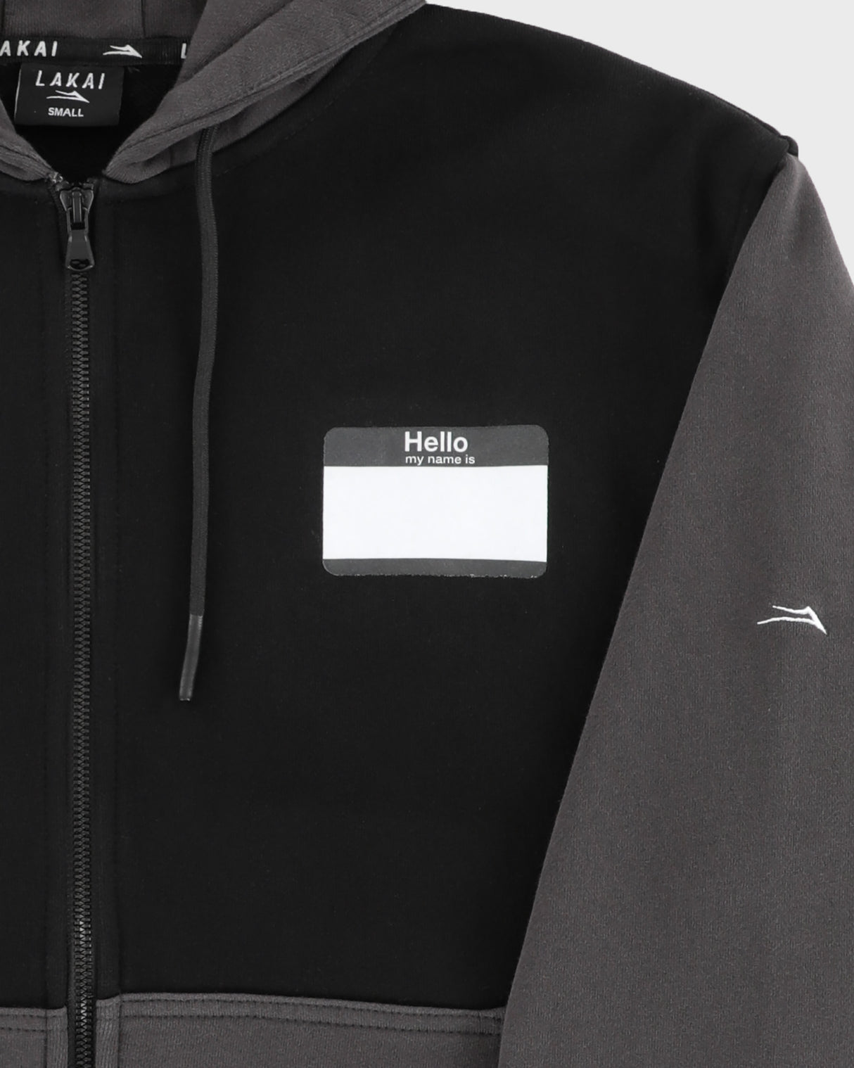 'Hello My Name Is' Zip Up Hoodie - Black