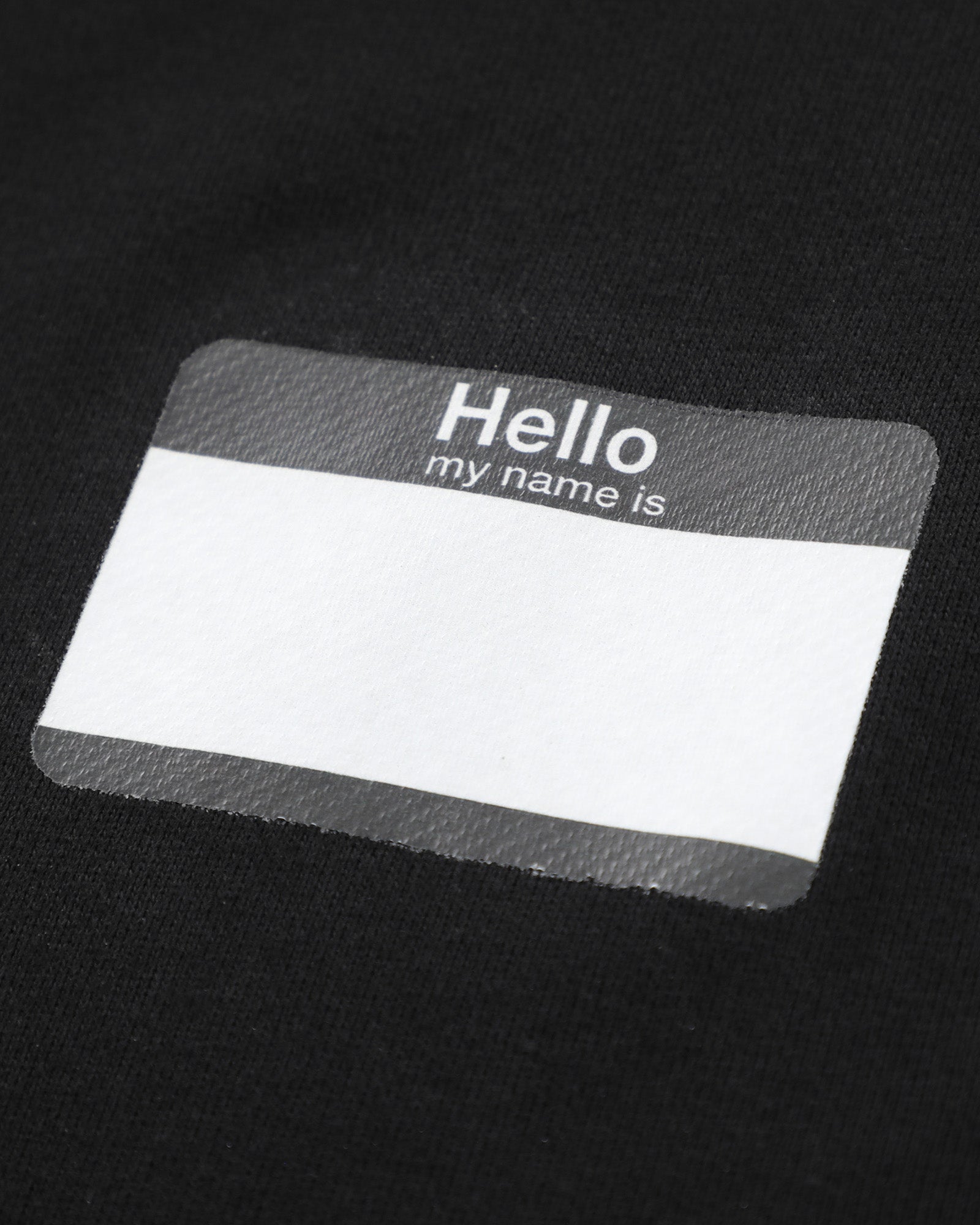 'Hello My Name Is' Zip Up Hoodie - Black