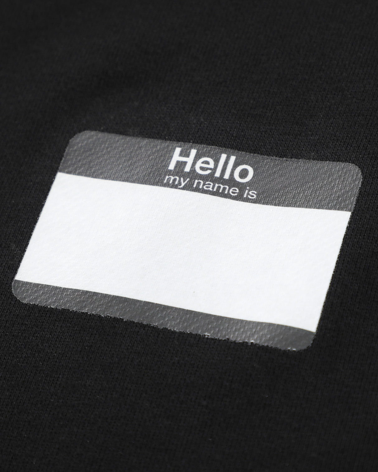 'Hello My Name Is' Zip Up Hoodie - Black