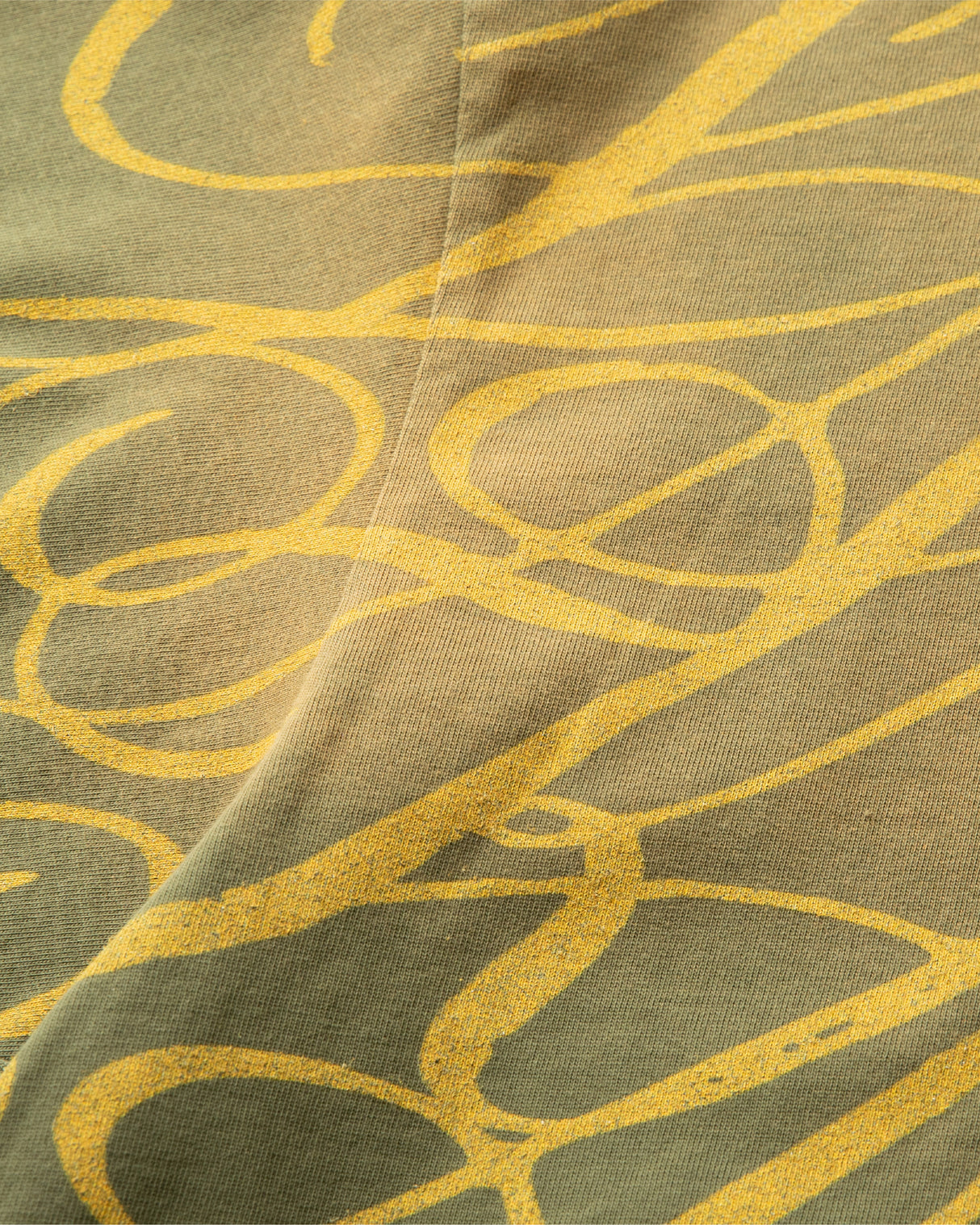 Boxy Tee Signature Print - Sunfaded Green