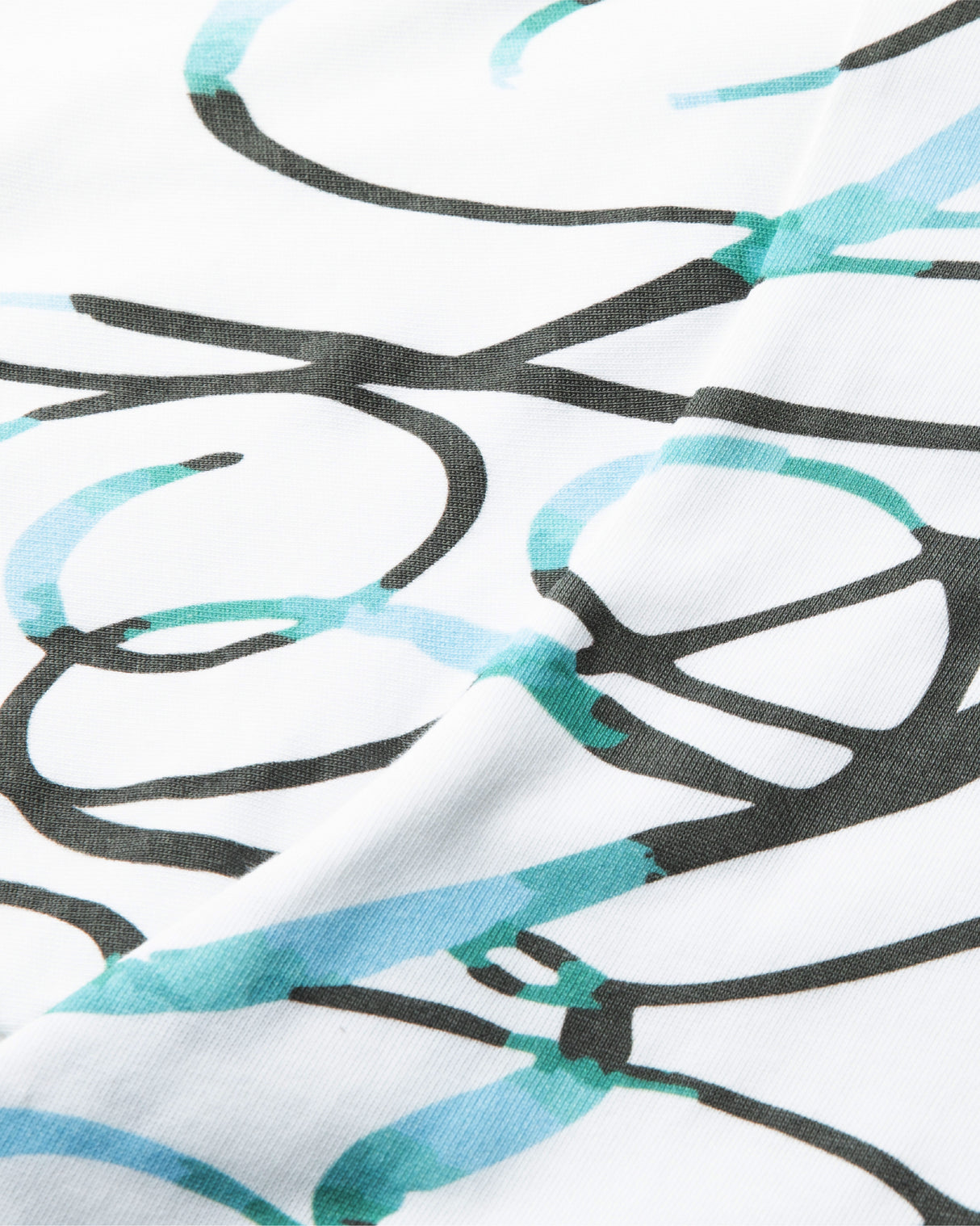 Boxy Tee Signature Print - Washed White