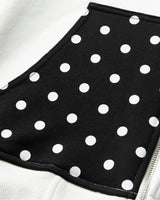 Polka Zip Up Hoodie - White/Black
