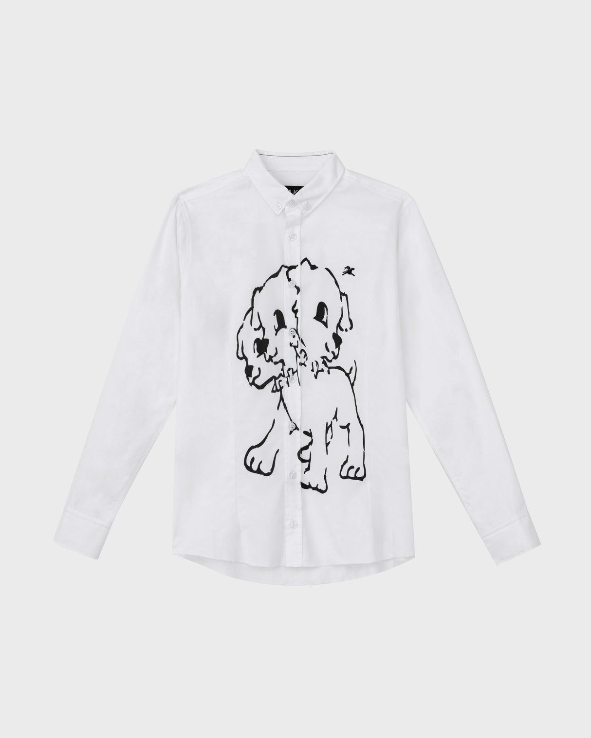 Asymmetrical Placket Cerberus Dress Shirt - White