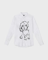 Asymmetrical Placket Cerberus Dress Shirt - White