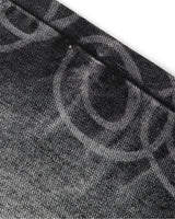 Straight Leg Denims - Distressed/Etched Black