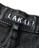 Straight Leg Denims - Distressed/Etched Black