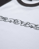 Longsleeve Raglan Waffle Shirt - White/Charcoal