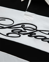 Vintage-Inspired Rugby Jersey - Black/White