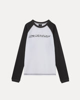 Longsleeve Raglan Waffle Shirt - White/Charcoal