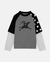 Double Layer Raglan Longsleeve - Black/Grey/White