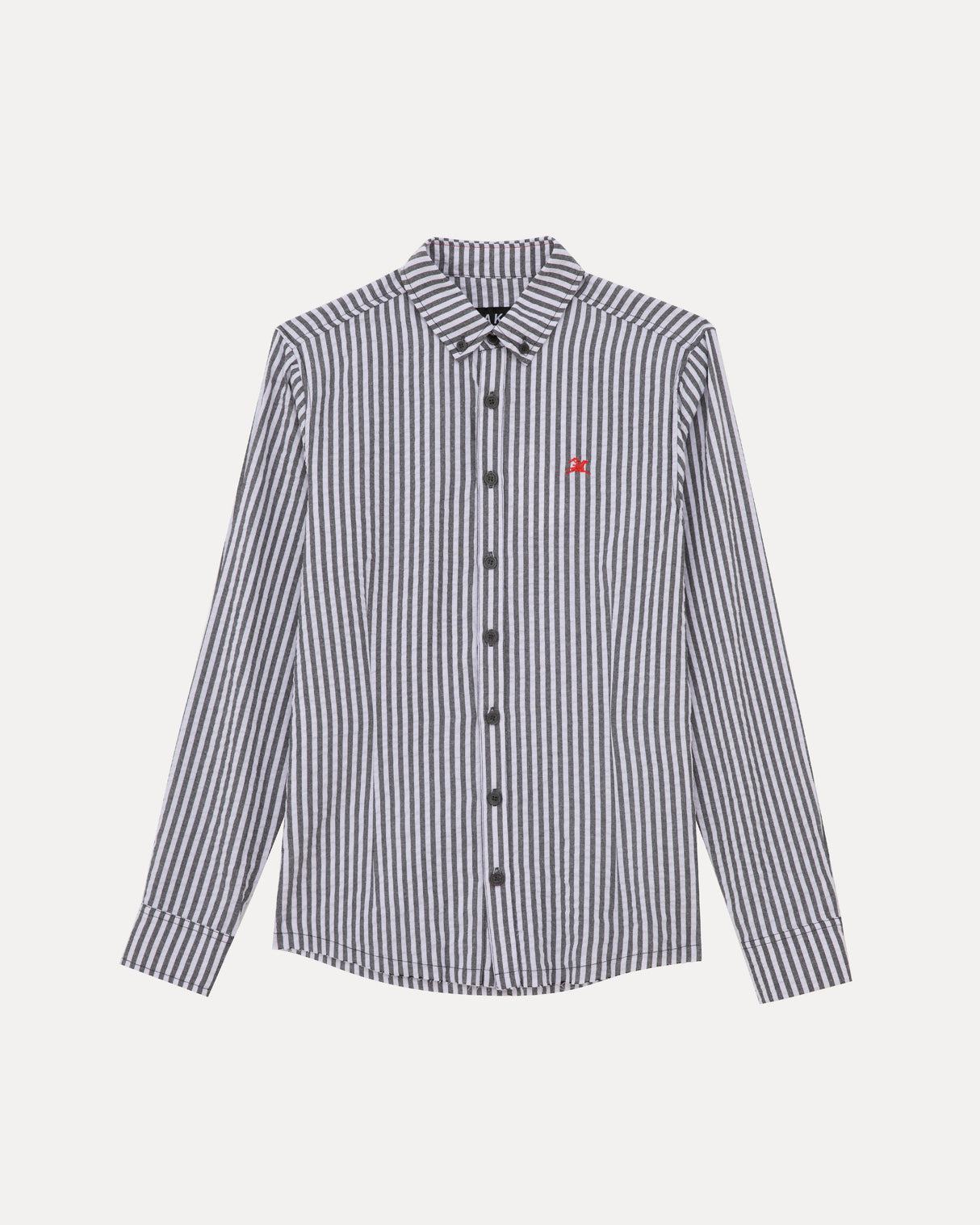 Longsleeve Button Down - Black/White Stripe