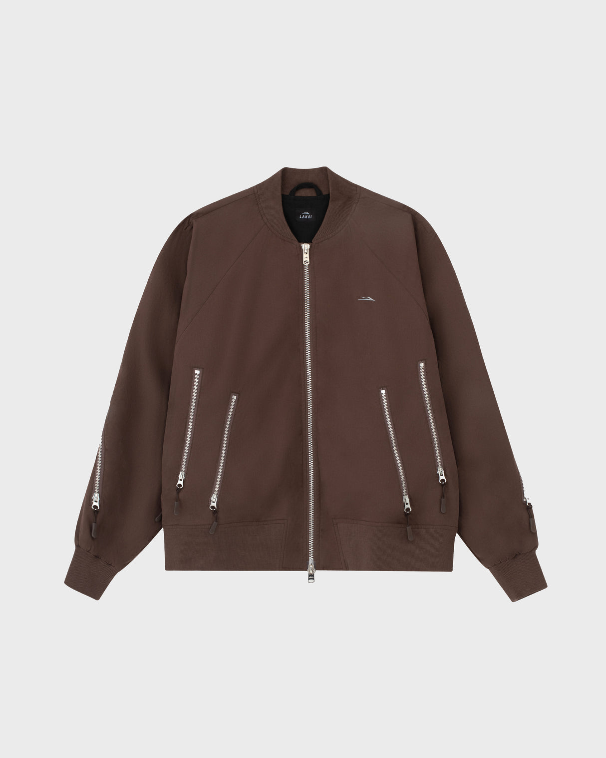 Slashed Zip Bomber Jacket - Brown