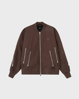 Slashed Zip Bomber Jacket - Brown