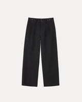 Wide Leg Trousers - Grey Pinstripe