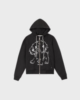 Cerberus Zip Up Hoodie - Black