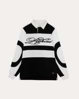 Vintage-Inspired Rugby Jersey - Black/White