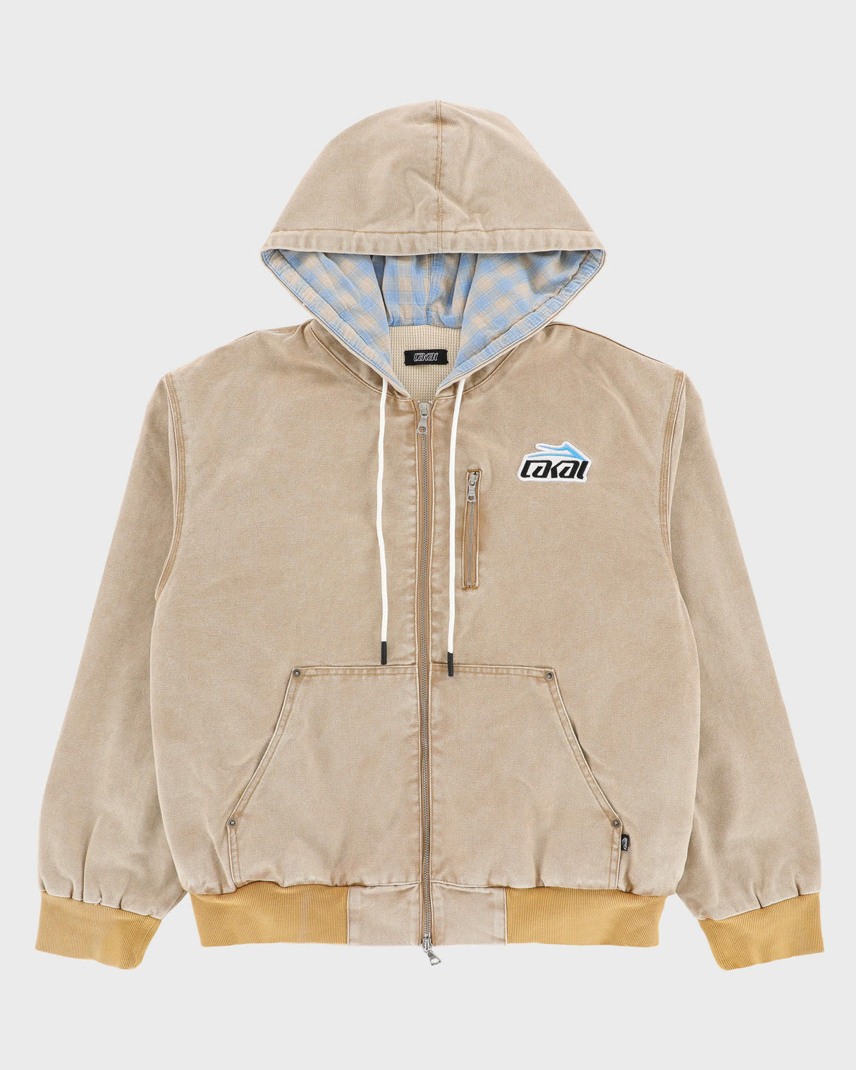 Thermal Lined Khaki Canvas Zip Up