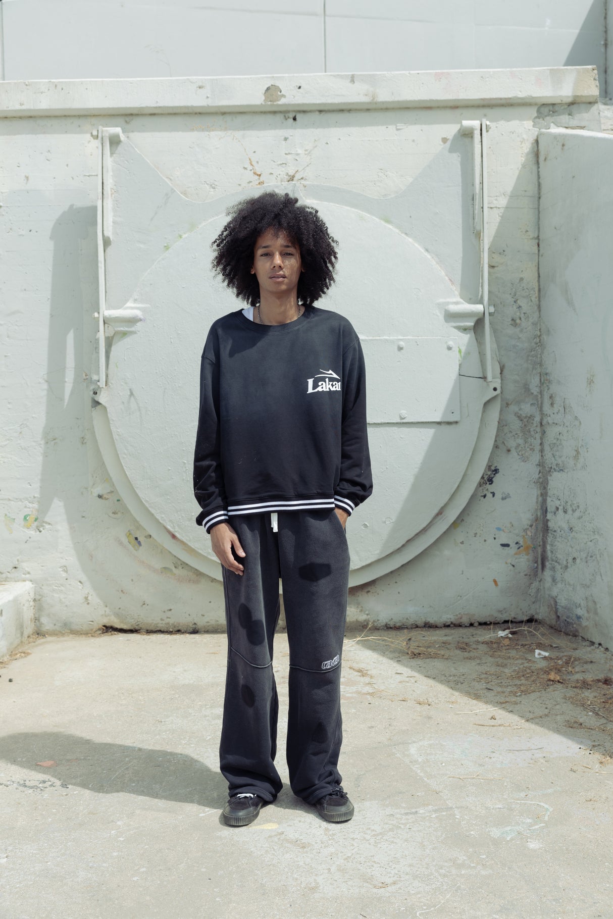 Classic Oversized Sunfaded Crewneck - Black