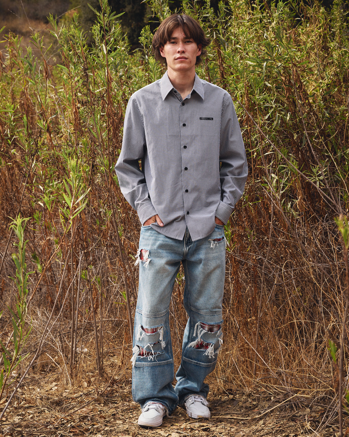 Longsleeve Button Down Shirt - Contrast Panel