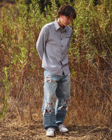 Longsleeve Button Down Shirt - Contrast Panel