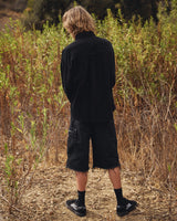 Stacked Placket Corduroy Button-up Longsleeve